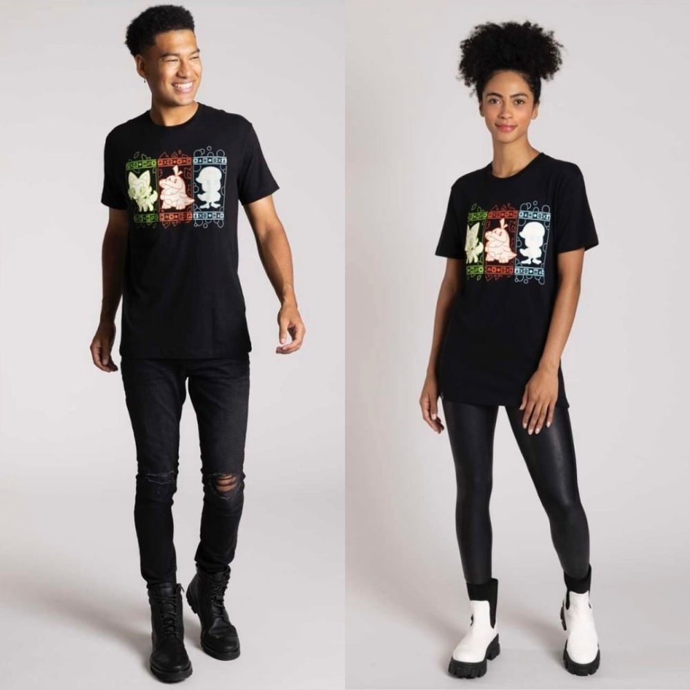 Pokemon Center Adult Unisex Sprigatito Fuecoco Quaxly Relaxed Fit Crew Neck